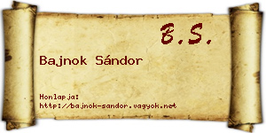 Bajnok Sándor névjegykártya