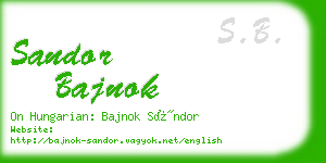 sandor bajnok business card